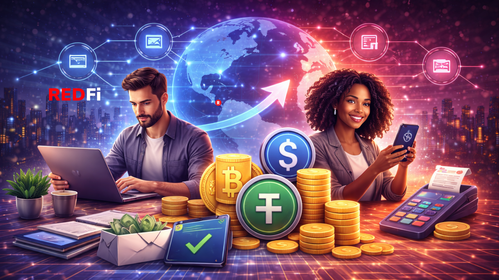 Freelancers receiving crypto payments through secure and compliant global payment infrastructure